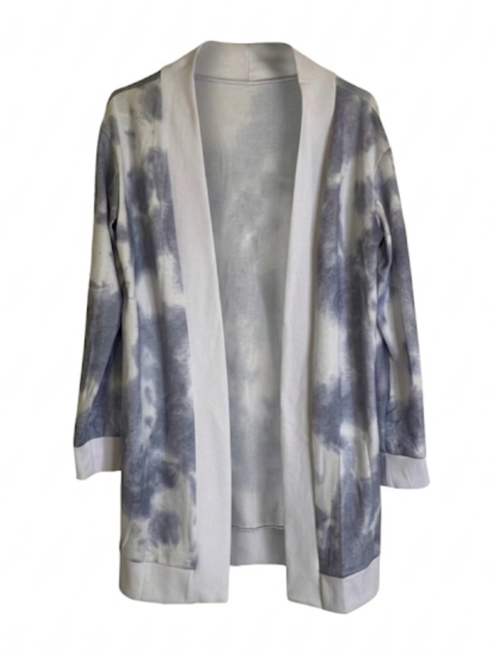 Tye Dye Open Front Tunic Cardigan Women’s M Lavender White